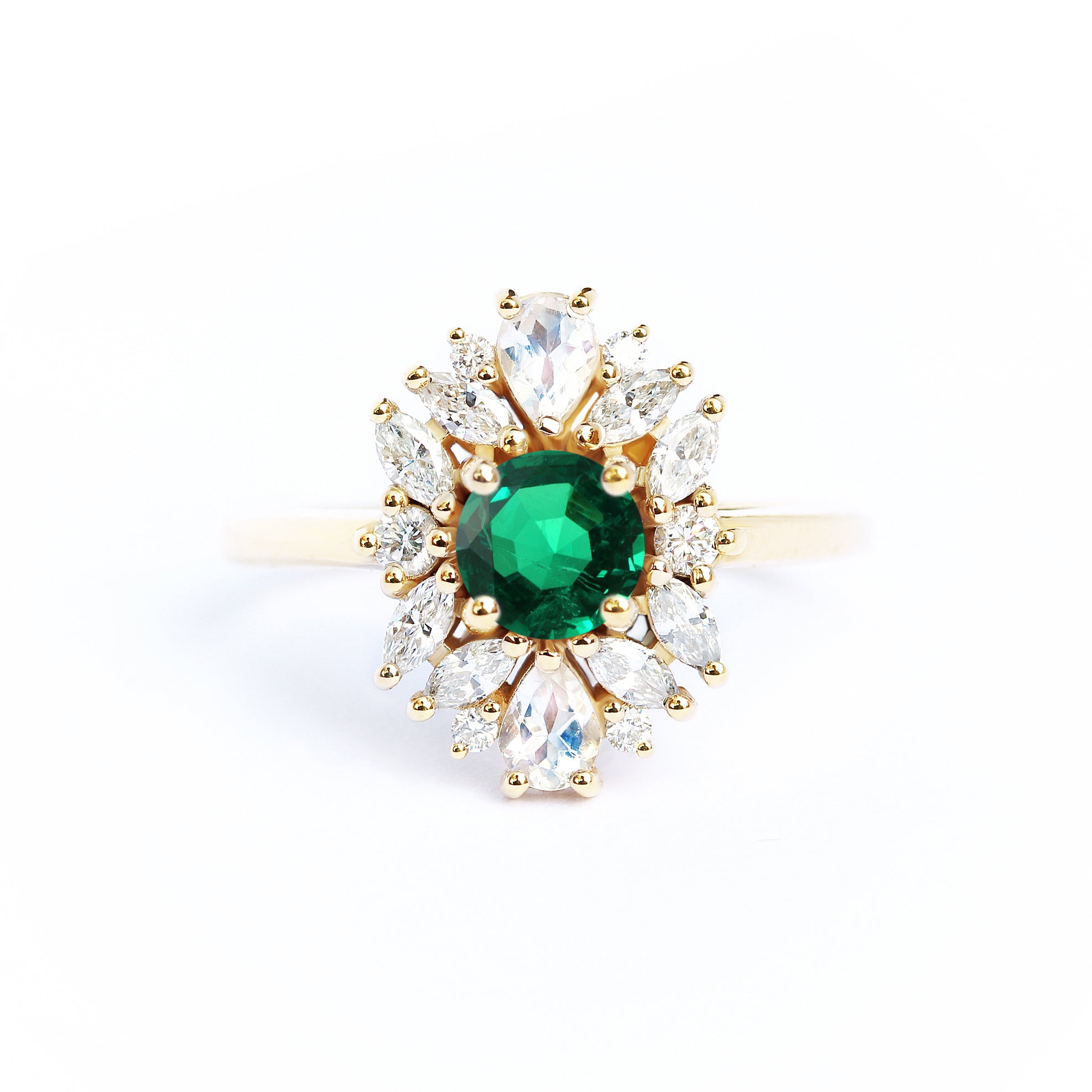 Cluster Emerald Engagement Ring, Odisea
