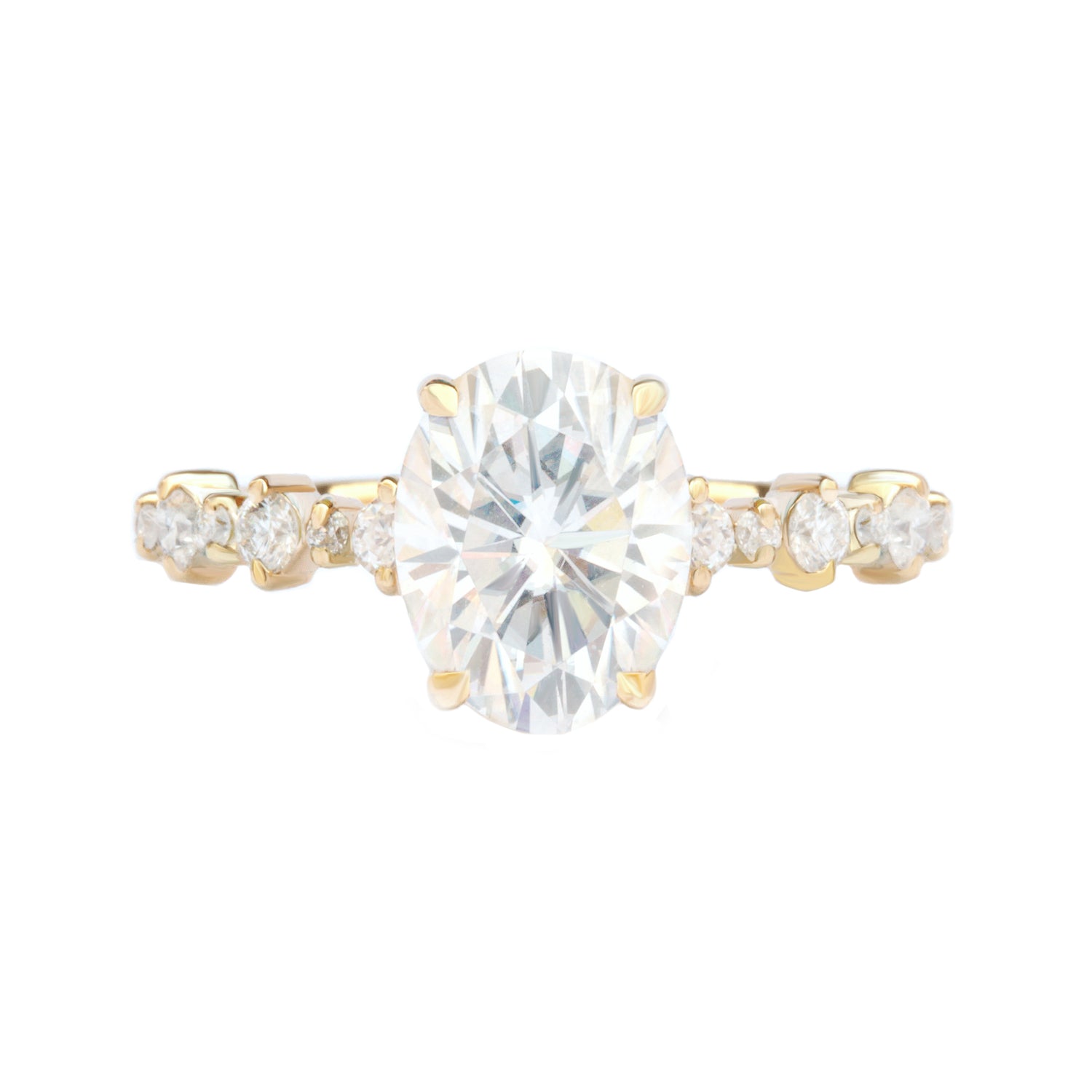 Oval Diamond Dots Band Classic Engagement ring - Margo ♥ ...