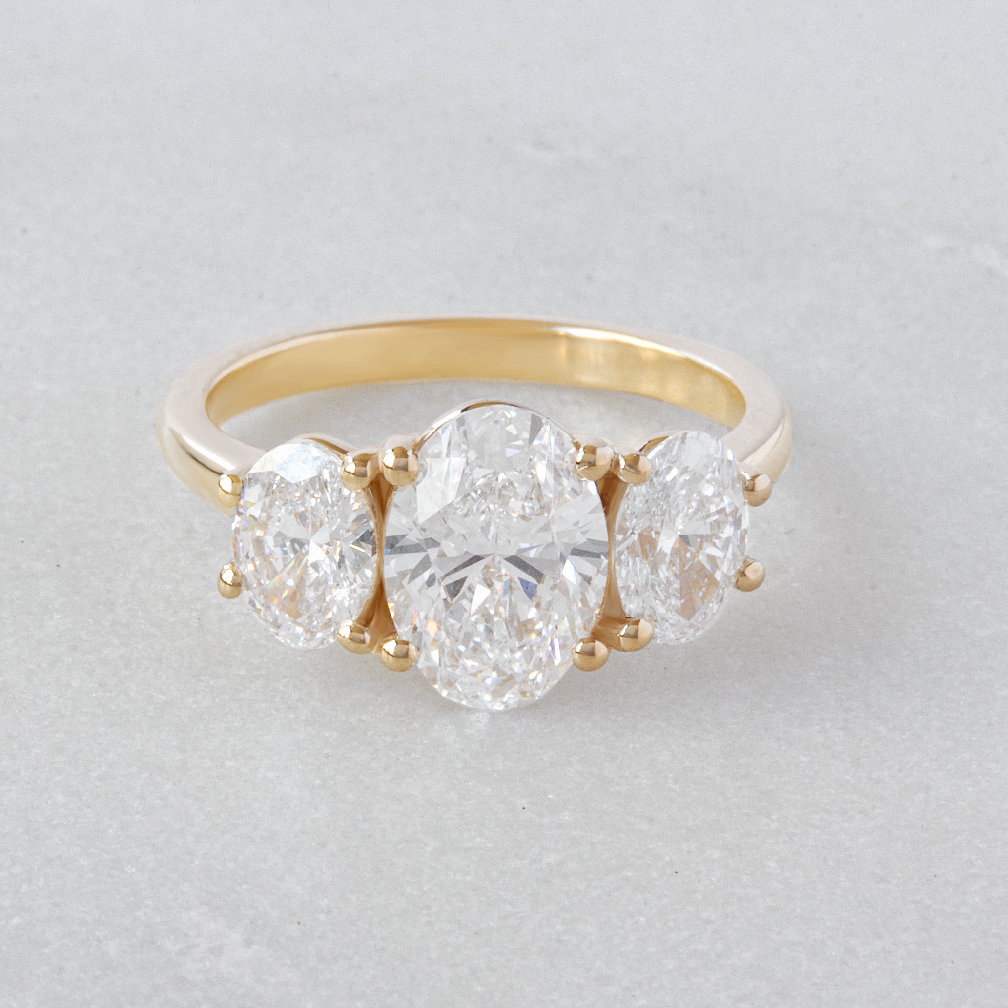 Oval Diamonds Three Stone Engagement ring | sillyshinydiamonds