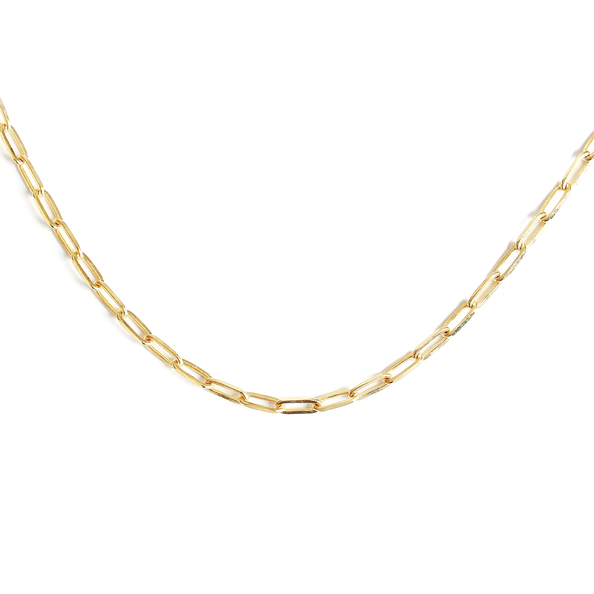 14K Solid Gold Medium Paperclip Chain.
