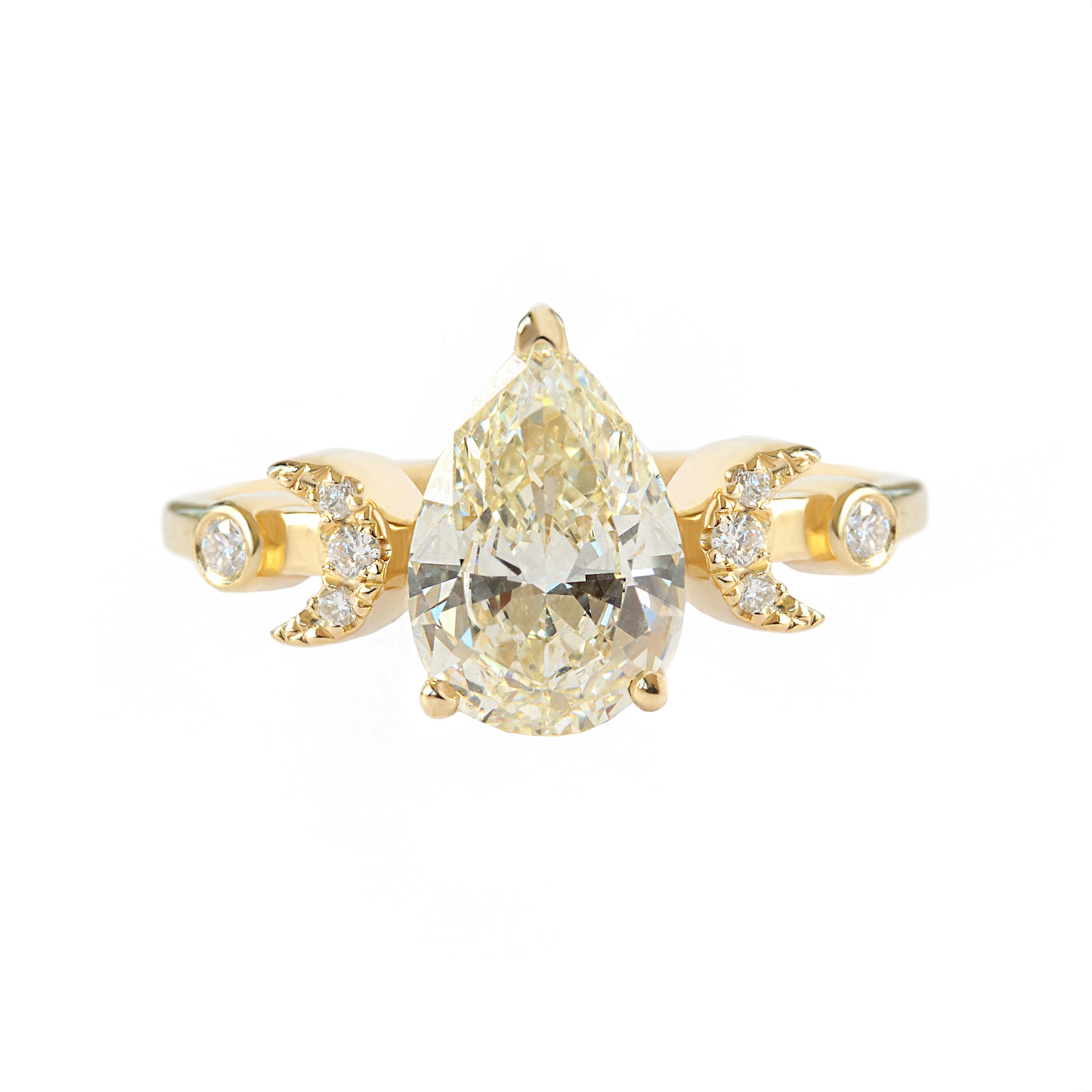 yellow pear diamond engagement ring