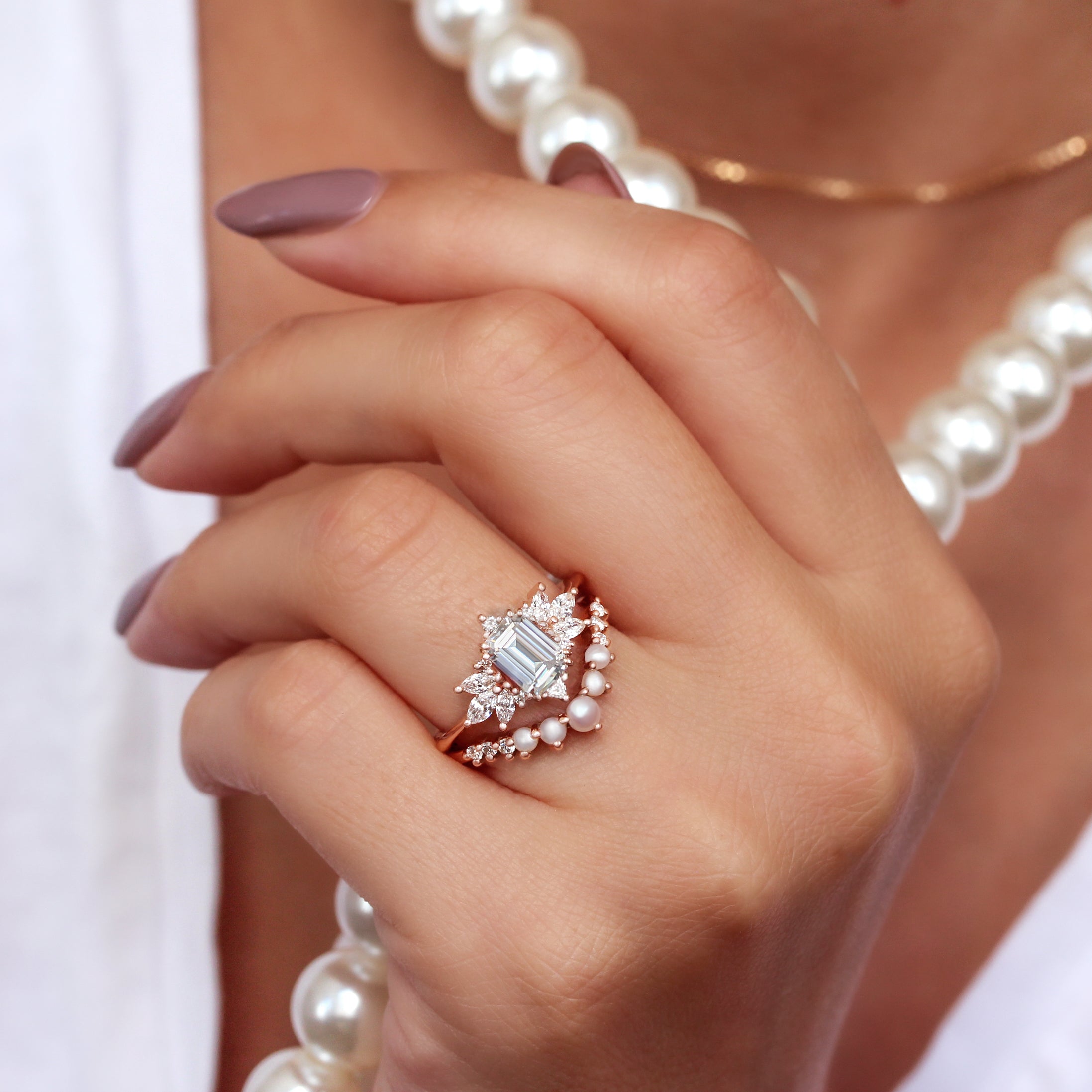 Emerald Cut Diamond Engagement Ring Spark And Pearls And Diamonds Wedd Sillyshinydiamonds