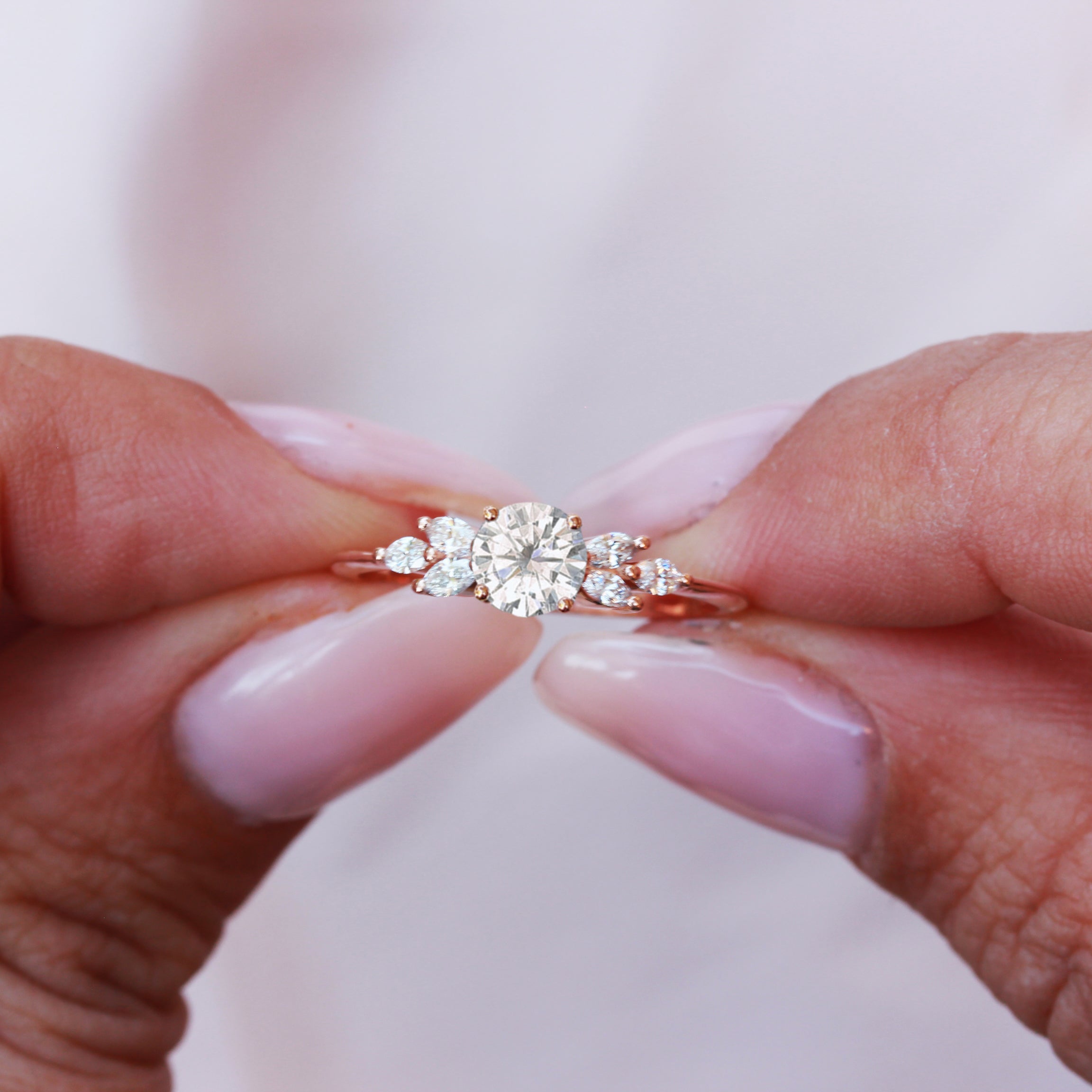 Round diamond engagement ring, "Penelope"