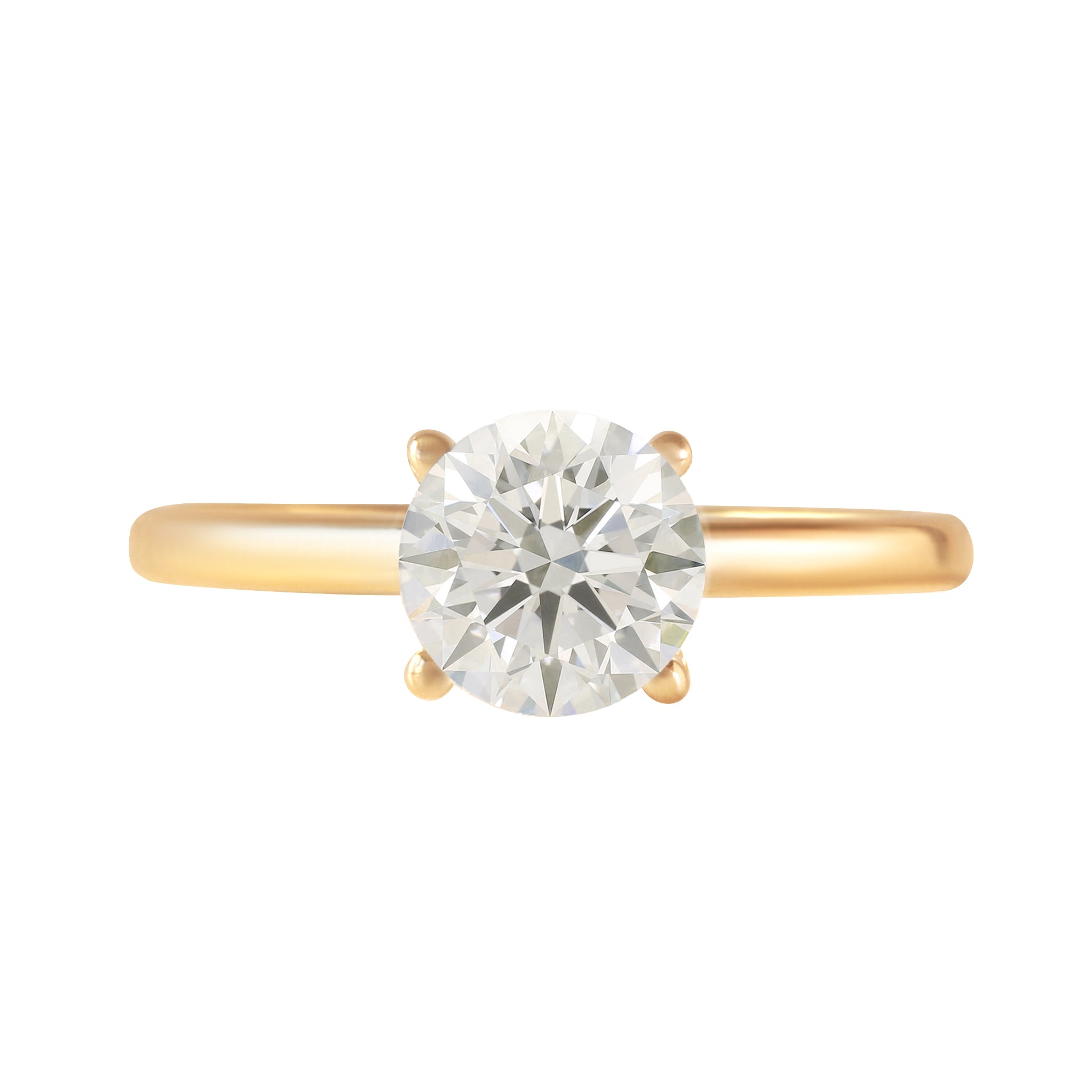 round lab diamond solitaire engagement ring