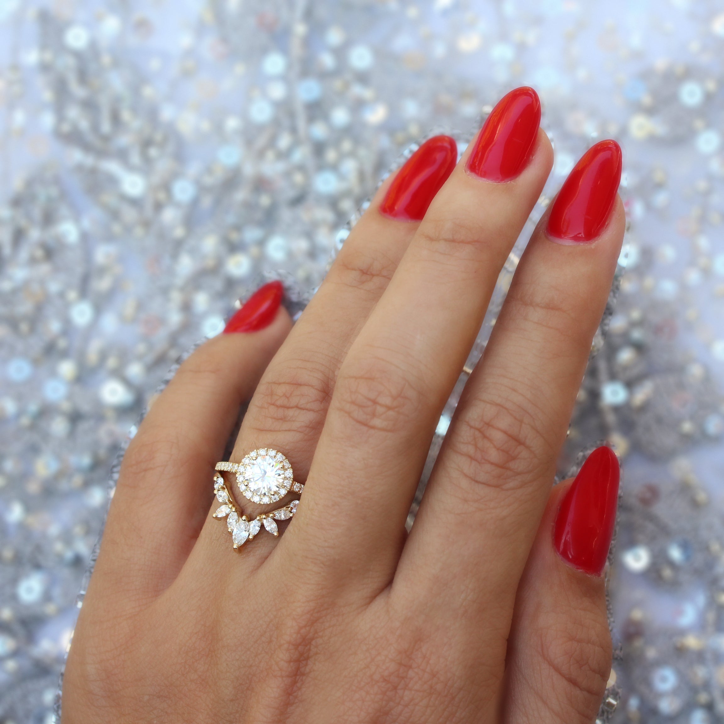 Deep V Chevron Marquise Diamond V ring, Minerva ♥