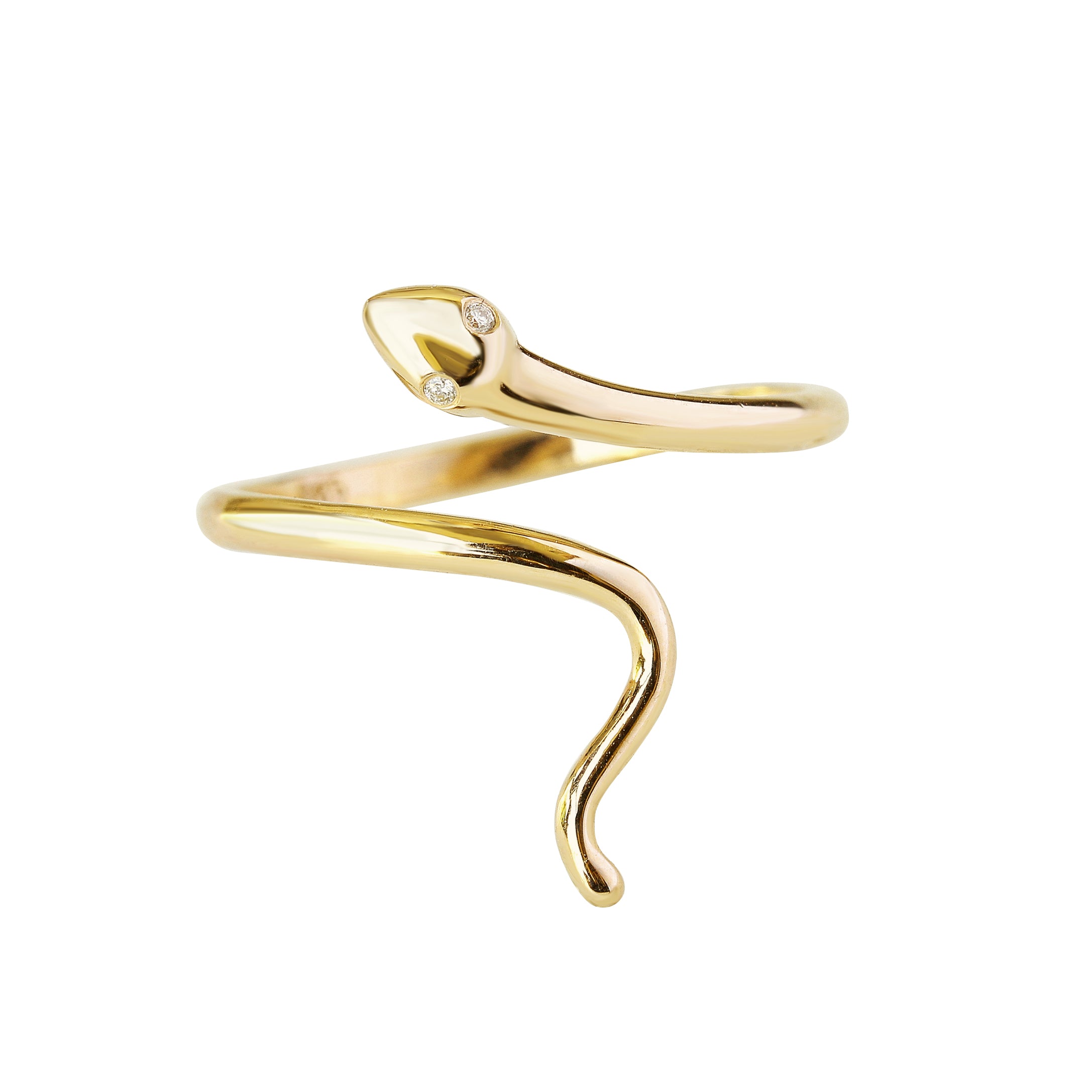 Diamond Eyes Snake Cuff Ring