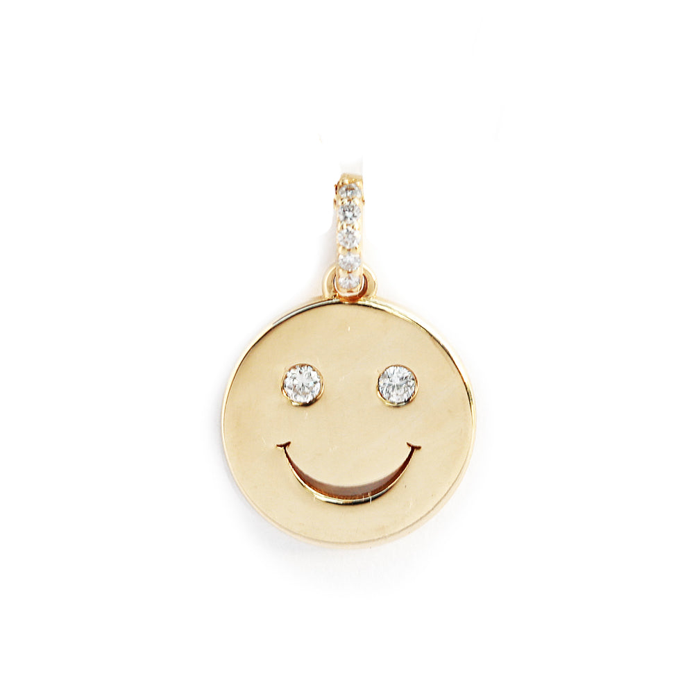 Happy Smile Gold and diamond charm, yellow gold