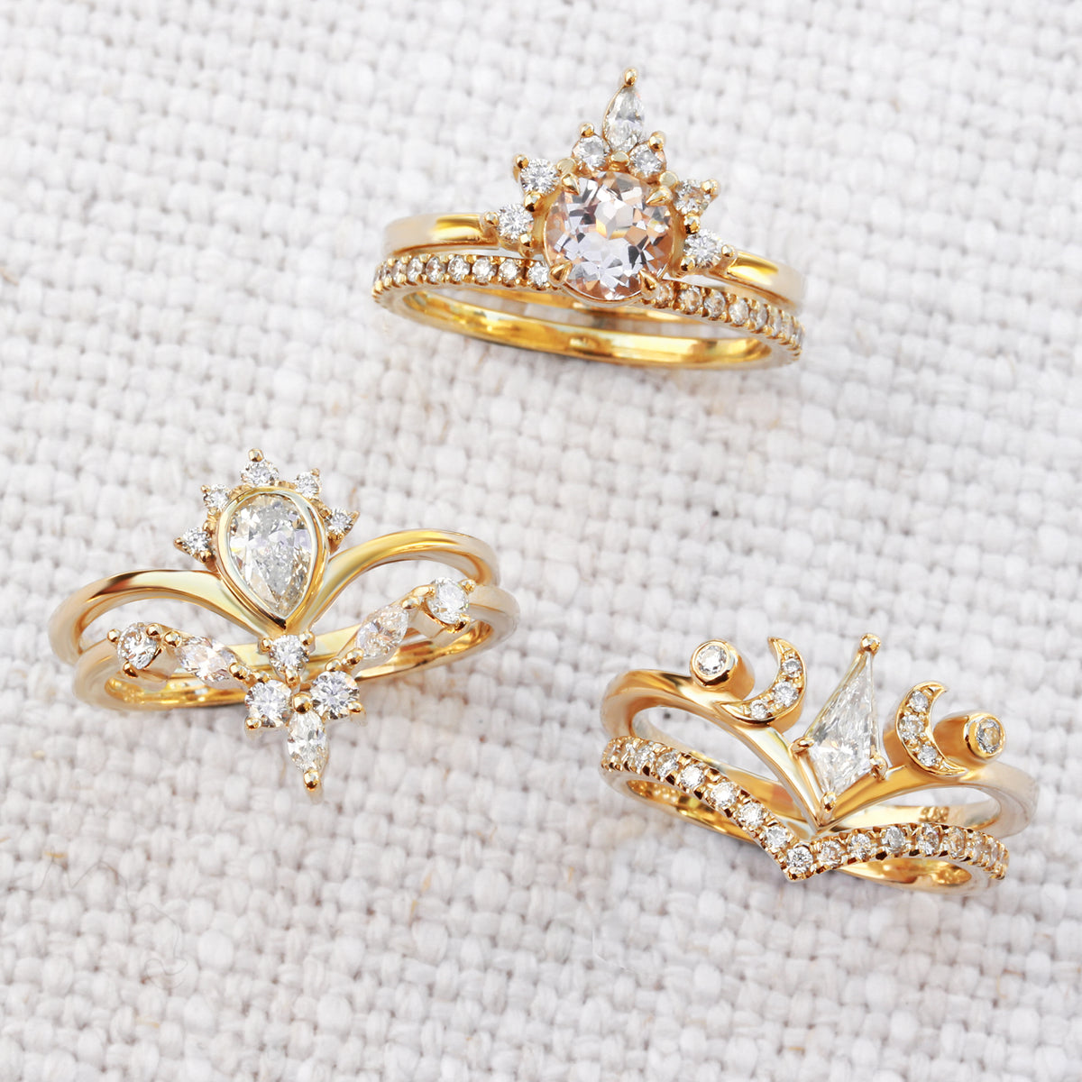 Kite Shield Diamond, The Empress Moon Phase, Celestial Diamond Ring - sillyshinydiamonds