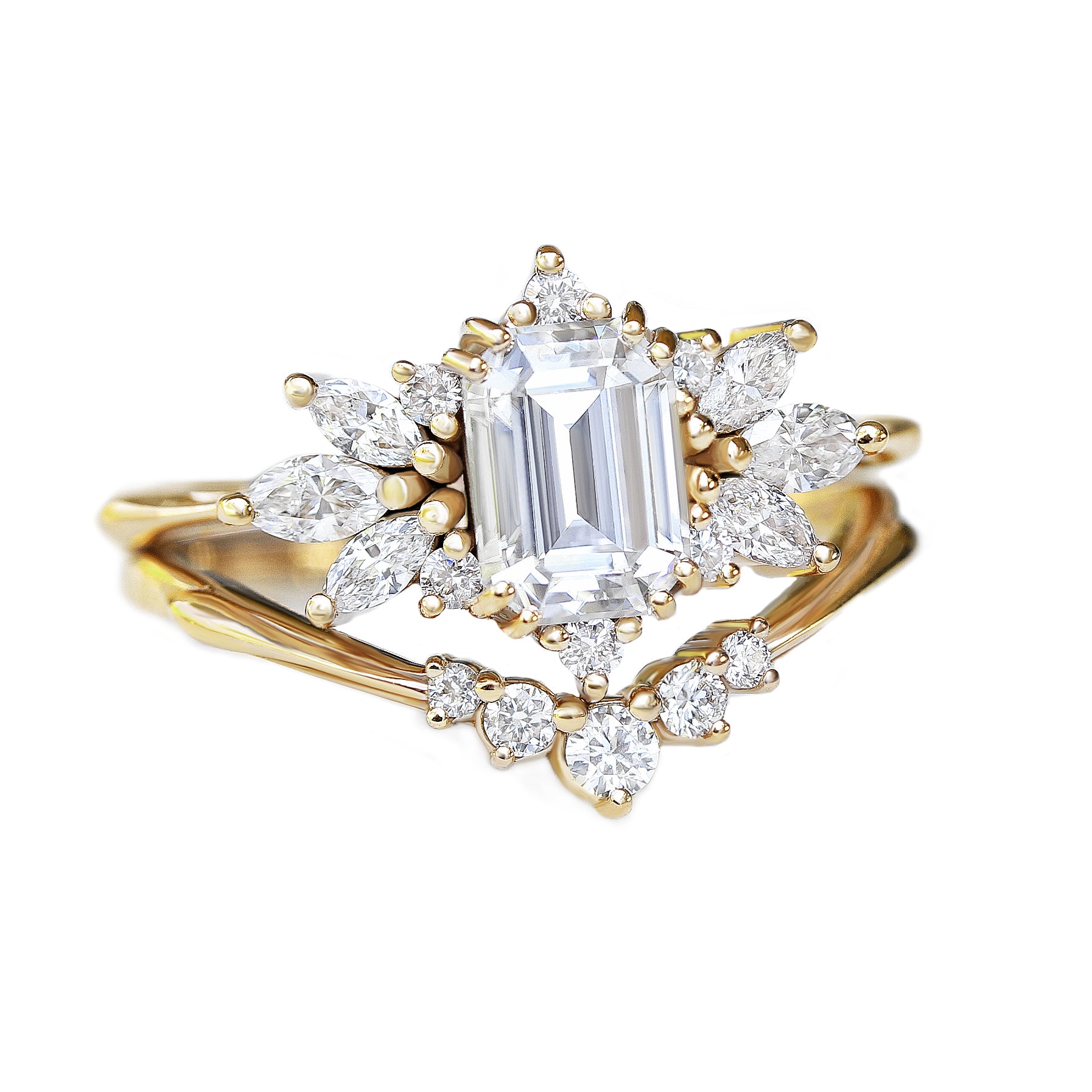 Emerald Cut Diamond Engagement Ring "Spark"