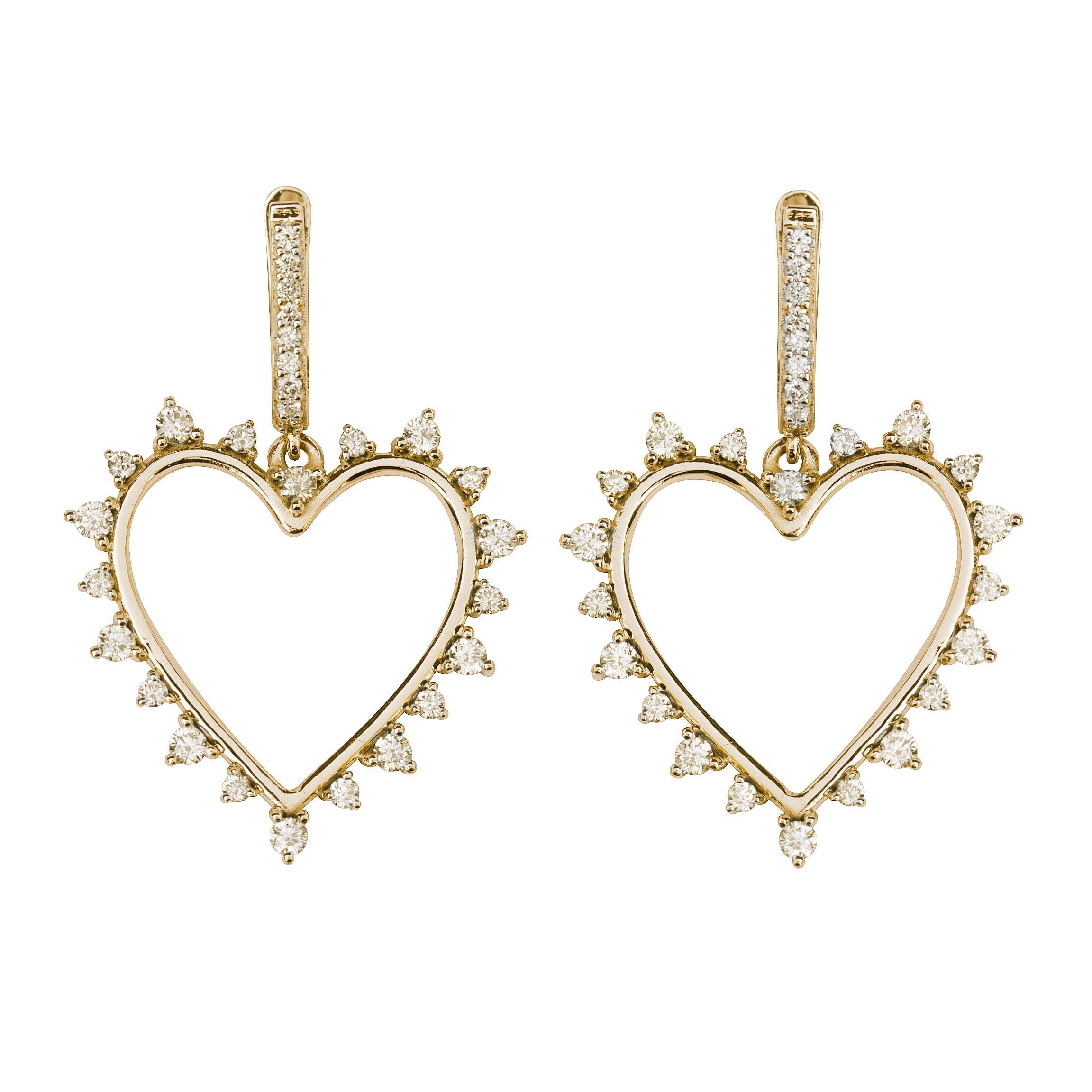 Sparkly Heart Diamond Earrings
