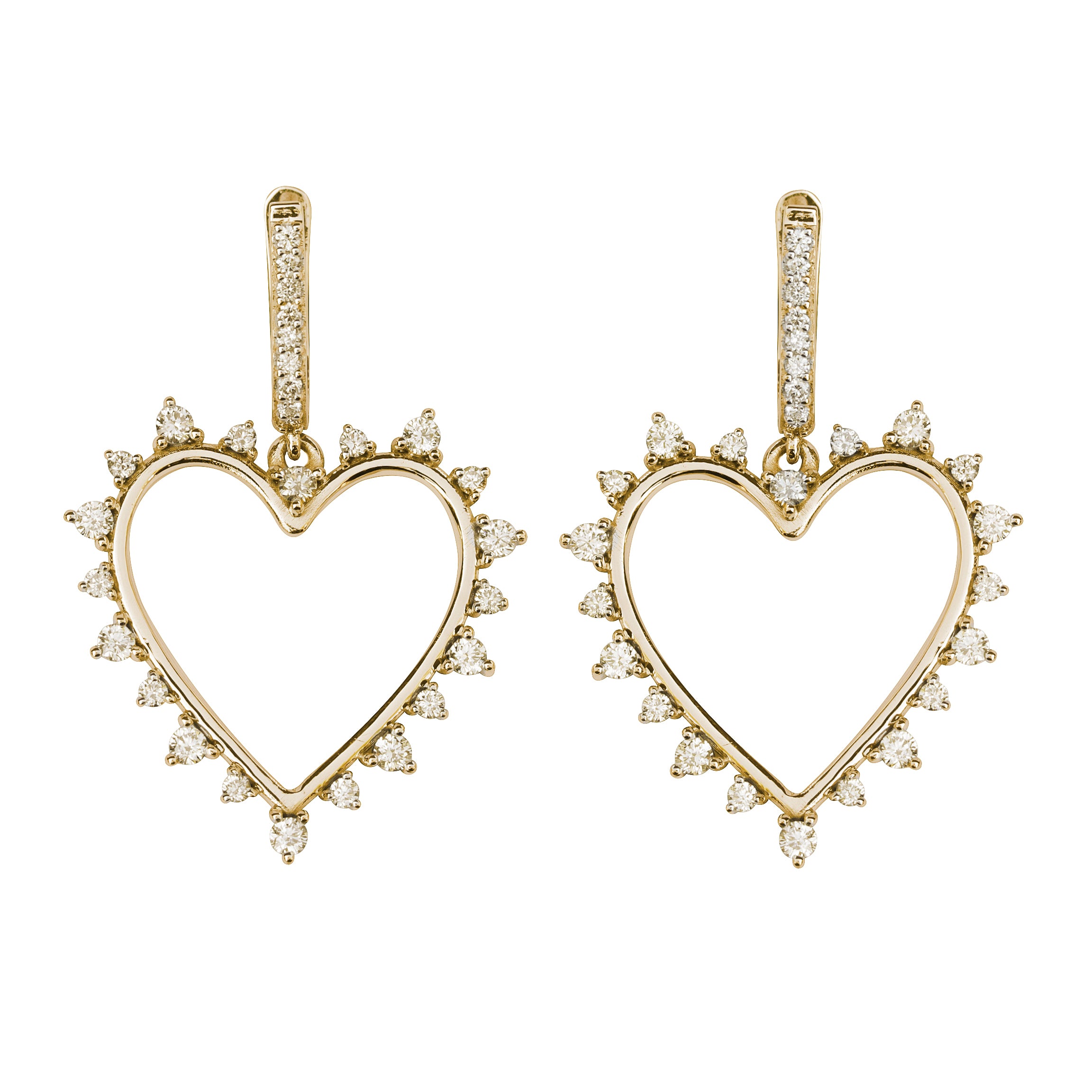 עגילי יהלום Sparkly Heart