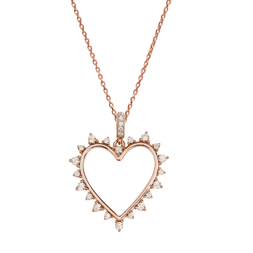 Sparkly Heart Diamond Charm Bar