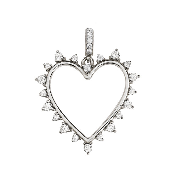 Sparkly Heart Diamond Charm Bar