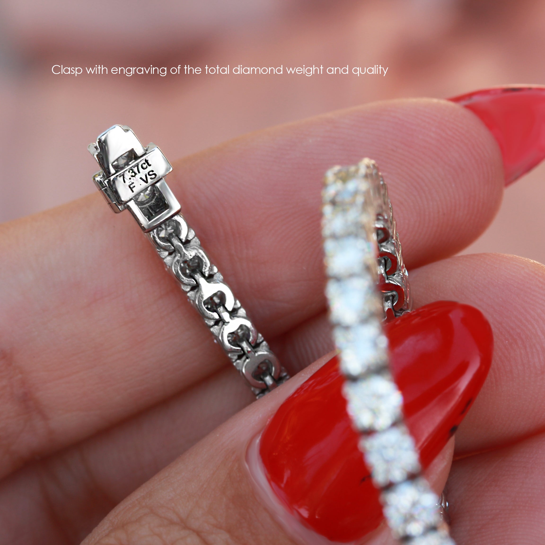 צמיד טניס קלאסי של Lab Diamonds, 1 קראט, 2 קראט, 3 קראט, 4 קראט, 5 קראט, 7 קראט