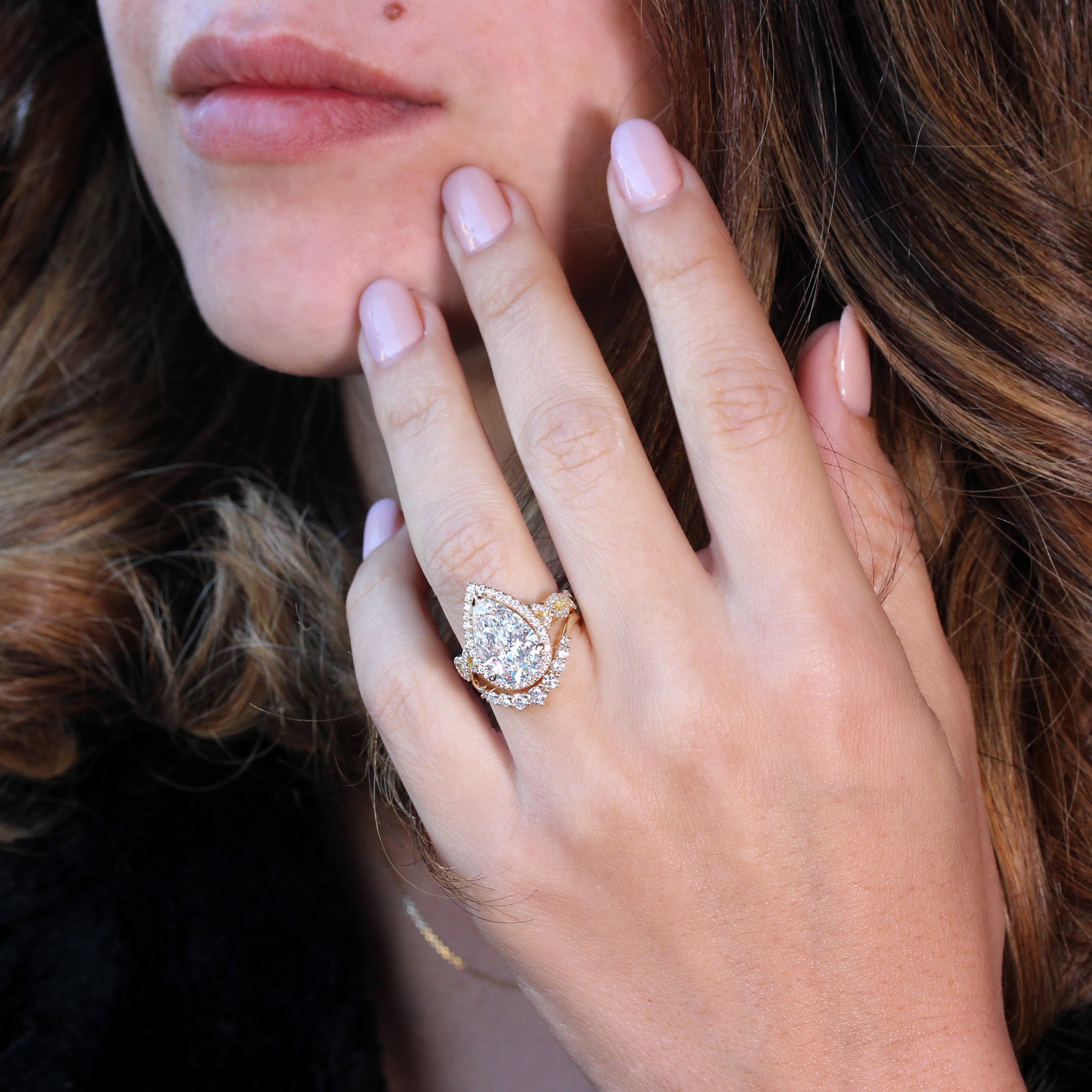 GIA Certified 4 Carat Pear Shape Diamond Unique Engagement Ring, Romeo