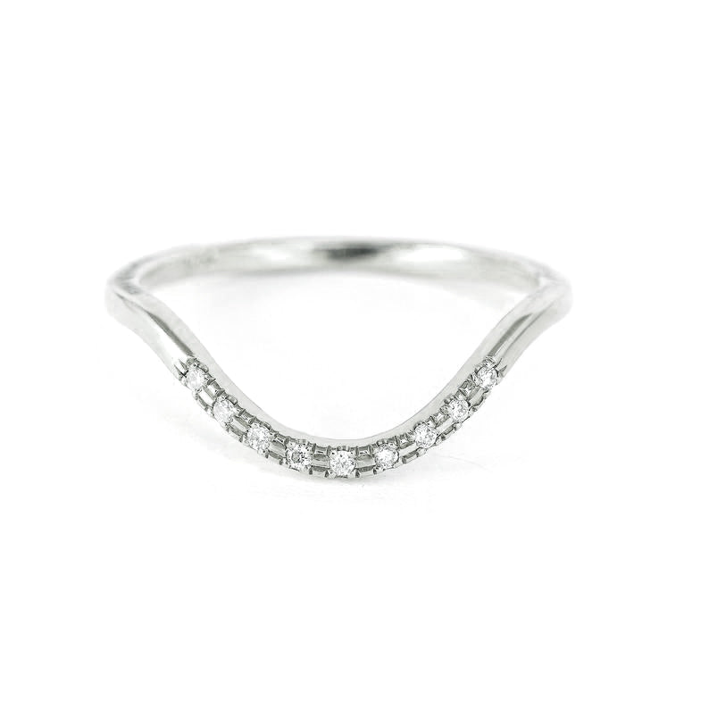 Delicate U Curve Diamond Ring ♥ | sillyshinydiamonds